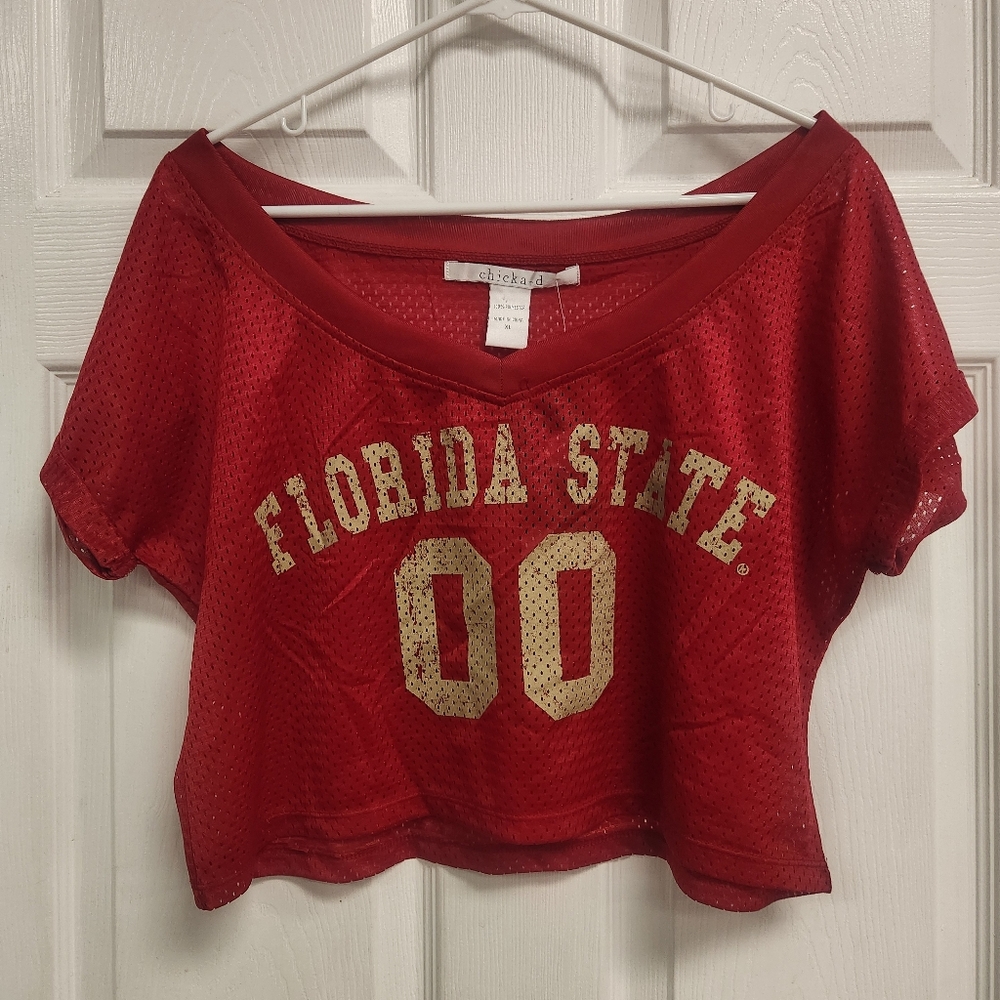 Florida State Seminoles Crop Top Jersey with "FLORIDA STATE" and "00" On Front